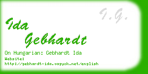 ida gebhardt business card